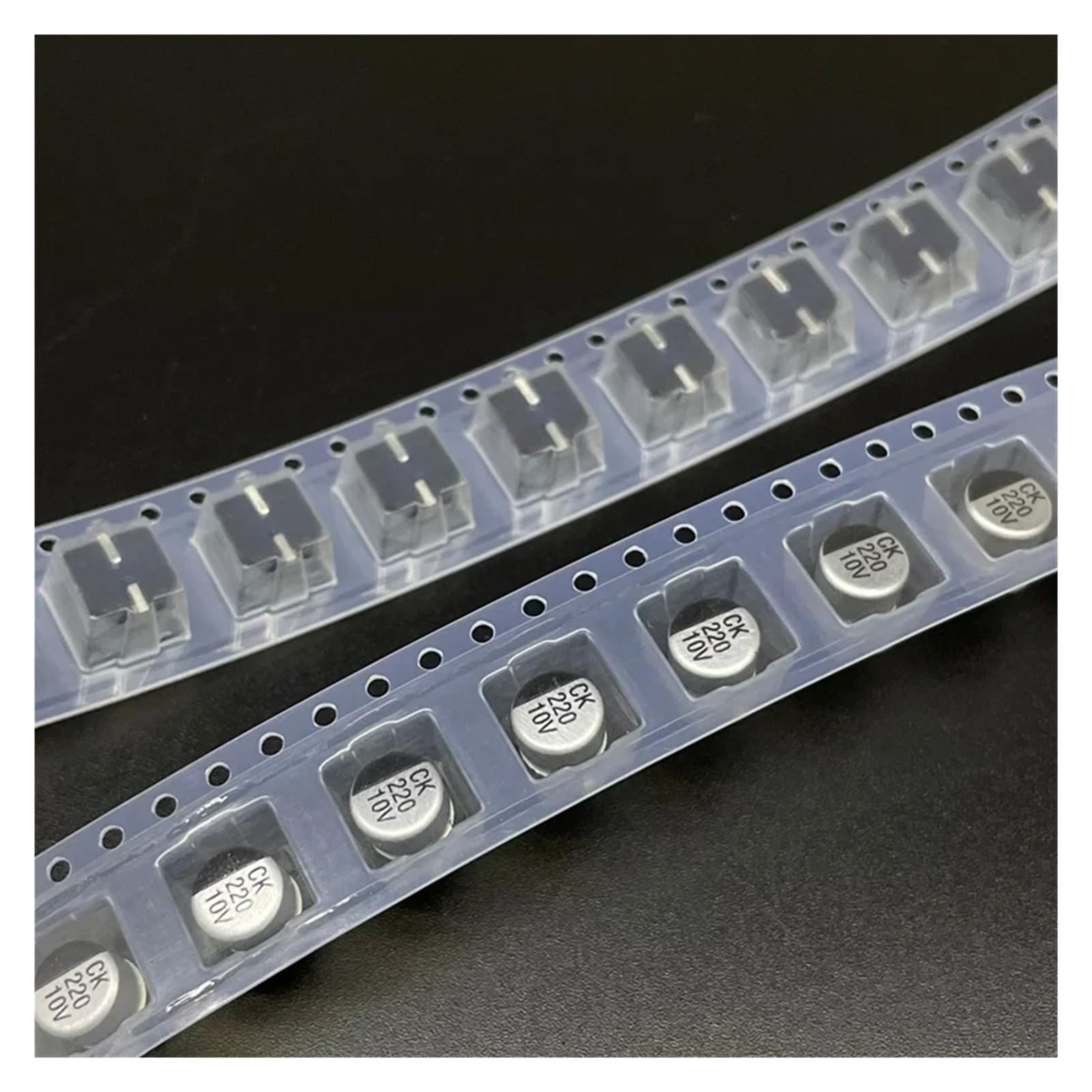 ICXLPMC 100pcs 220uF 10V 6.3x5.4mm 10V220uF Chip type SMD Electrolytic Capacitor