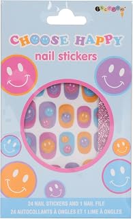 iscream Choose Happy Smiley Face Print Nail Stickers and File Kit