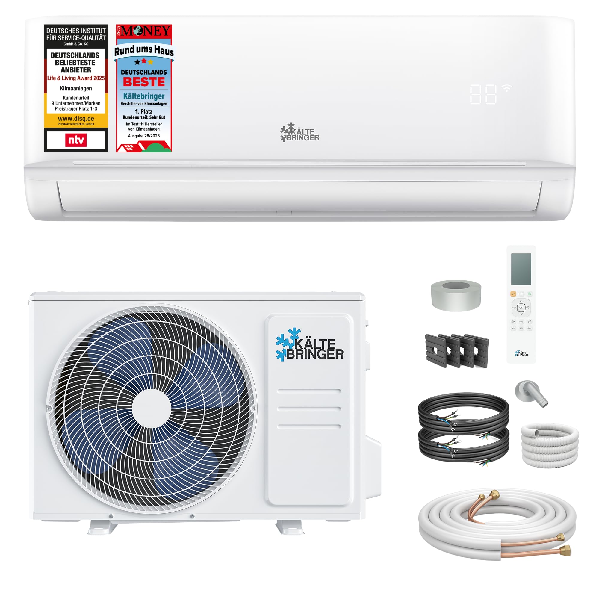 Kältebringer Split-Klimaanlage 12000 BTU (3,5 kW) mit Heizfunktion – WiFi, App, bis 55 m²