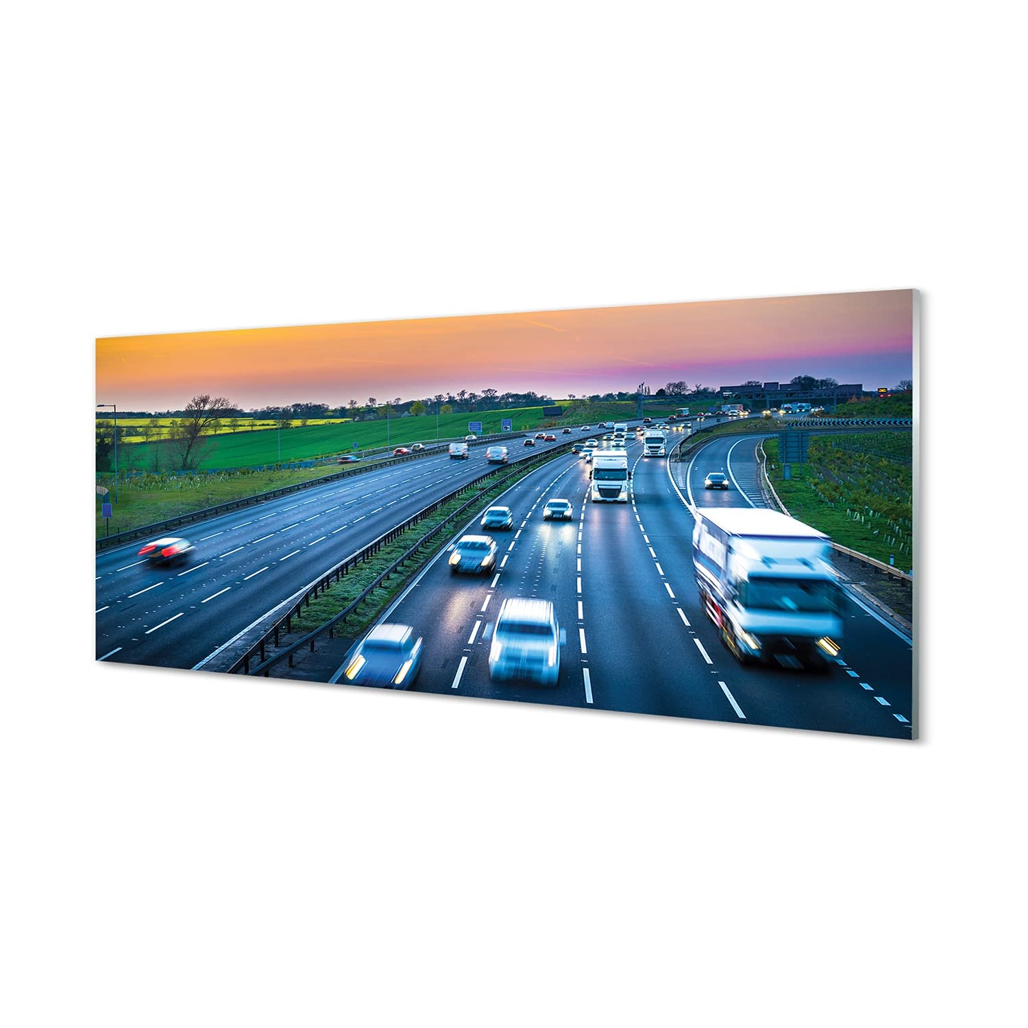 Tableau en verre acrylique haut de gamme format panoramique 125x50cm effet brillance miroir