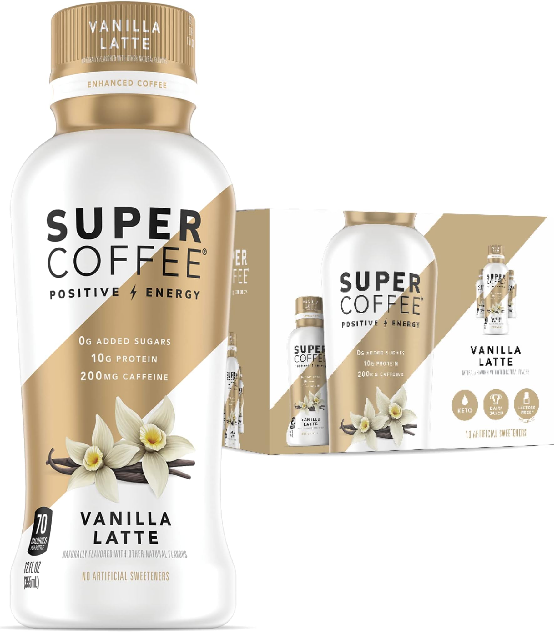 Kitu by Sunniva Super Coffee Sugar-Free Formula, 10g Protein, Keto Approved, Lactose Free, Soy Free, Gluten Free (Pack of 6) (Sugar Free Vanilla)