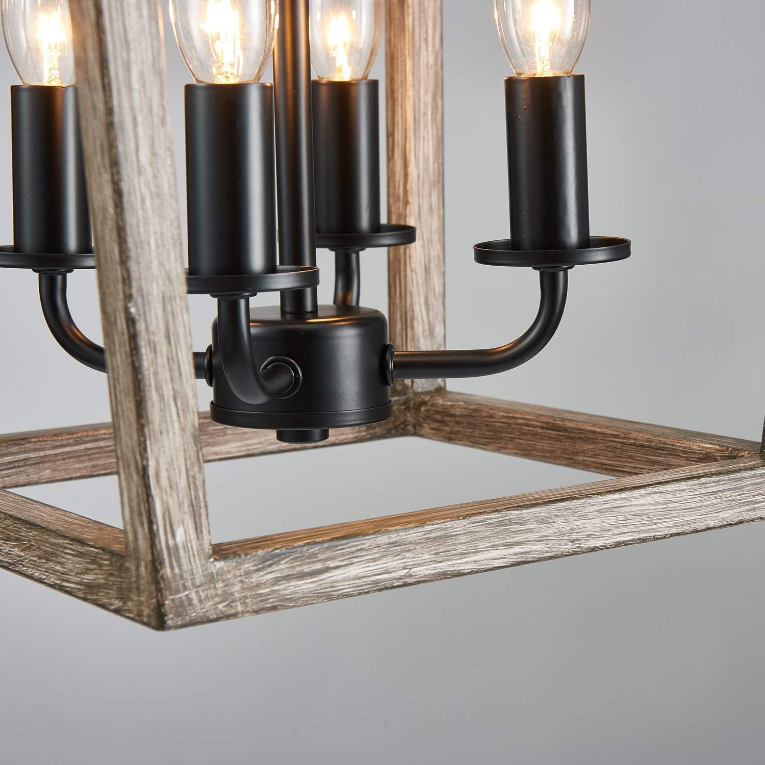 Bеѕt Prоmо Saint Mossi Antique Bronze Oaky Painted Chandelier with 4 Lights,Metal Island Lighting,Farmhouse Industrial Country Pendant Light Fxiture for Living Room,W12xH60 with Adjustable Rods