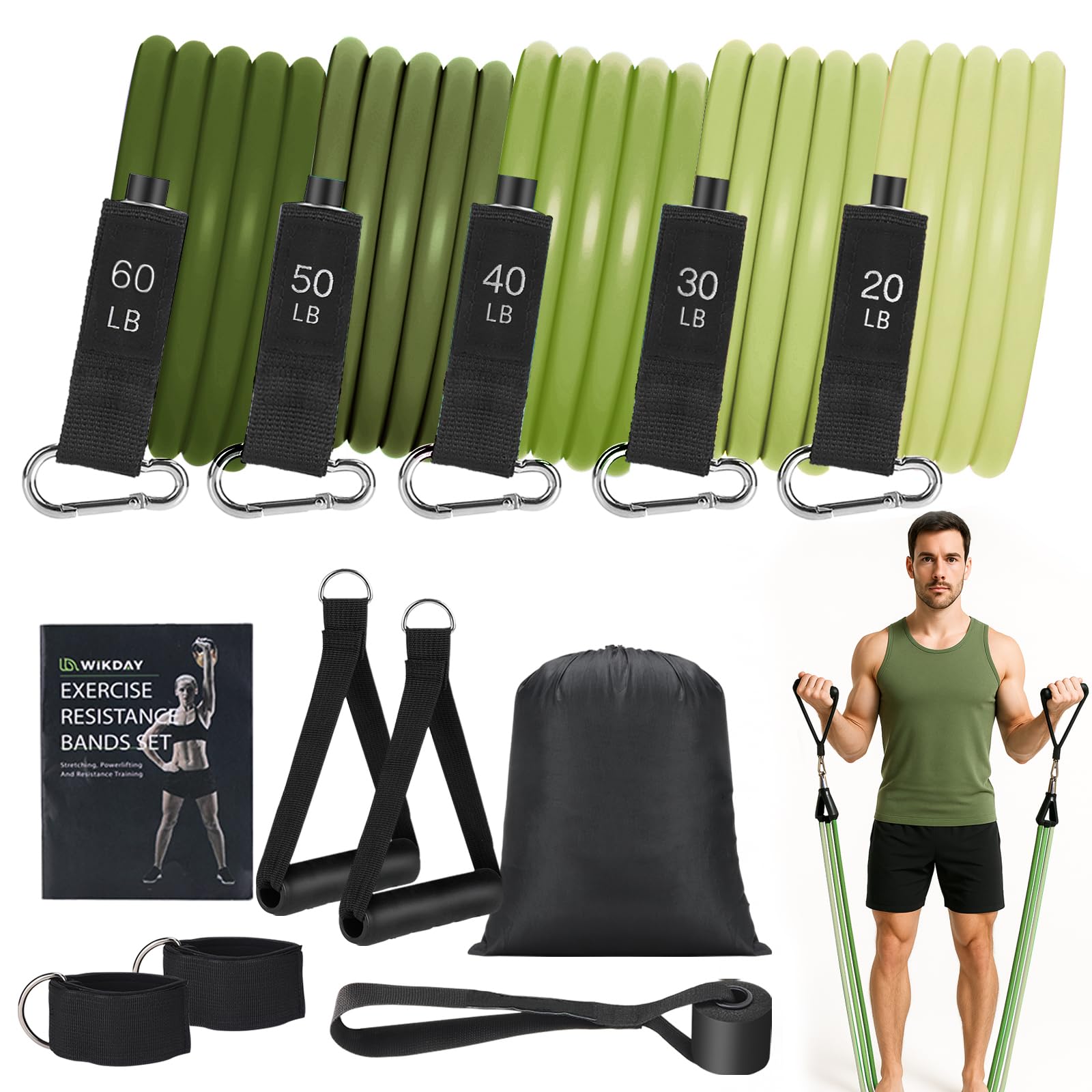 WIKDAY Resistance Bands with Handles for Exercise,beginners