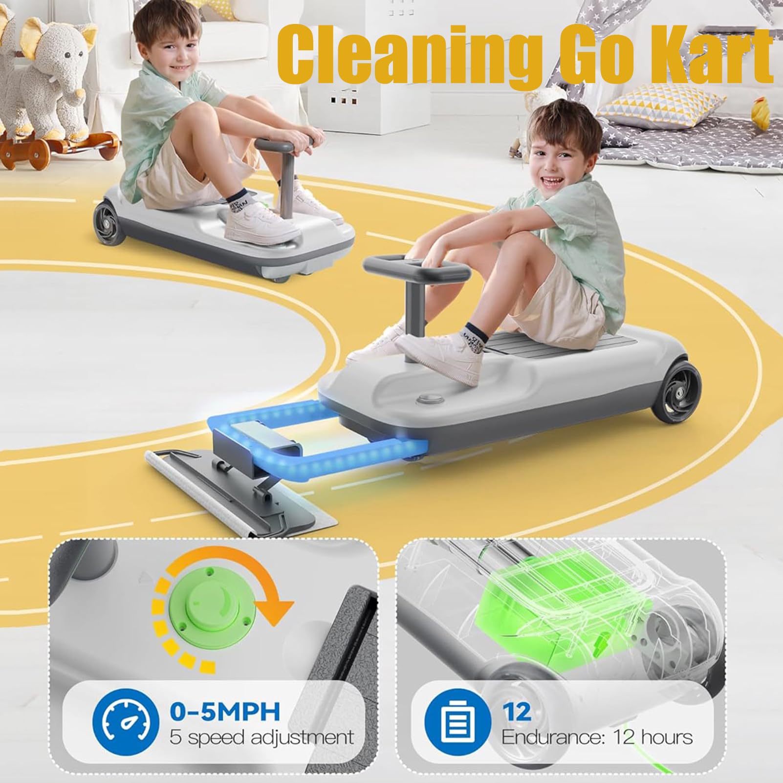 電動キッズカート　クリーンカー Amazon.co.jp: アップグレードされた電動ゴーカート、子供用のクリーン