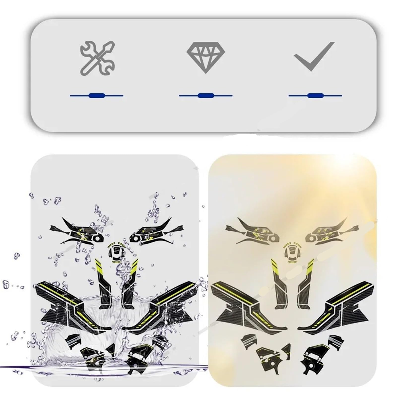 Paraserbatoio per Moto Kit di Adesivi in ​​Gel epossidico per Protezione Serbatoio Moto CF Moto 800MT, Adesivi Decorativi Impermeabili Serbatoio Moto Auto Adesivo(Side Tank Pads)