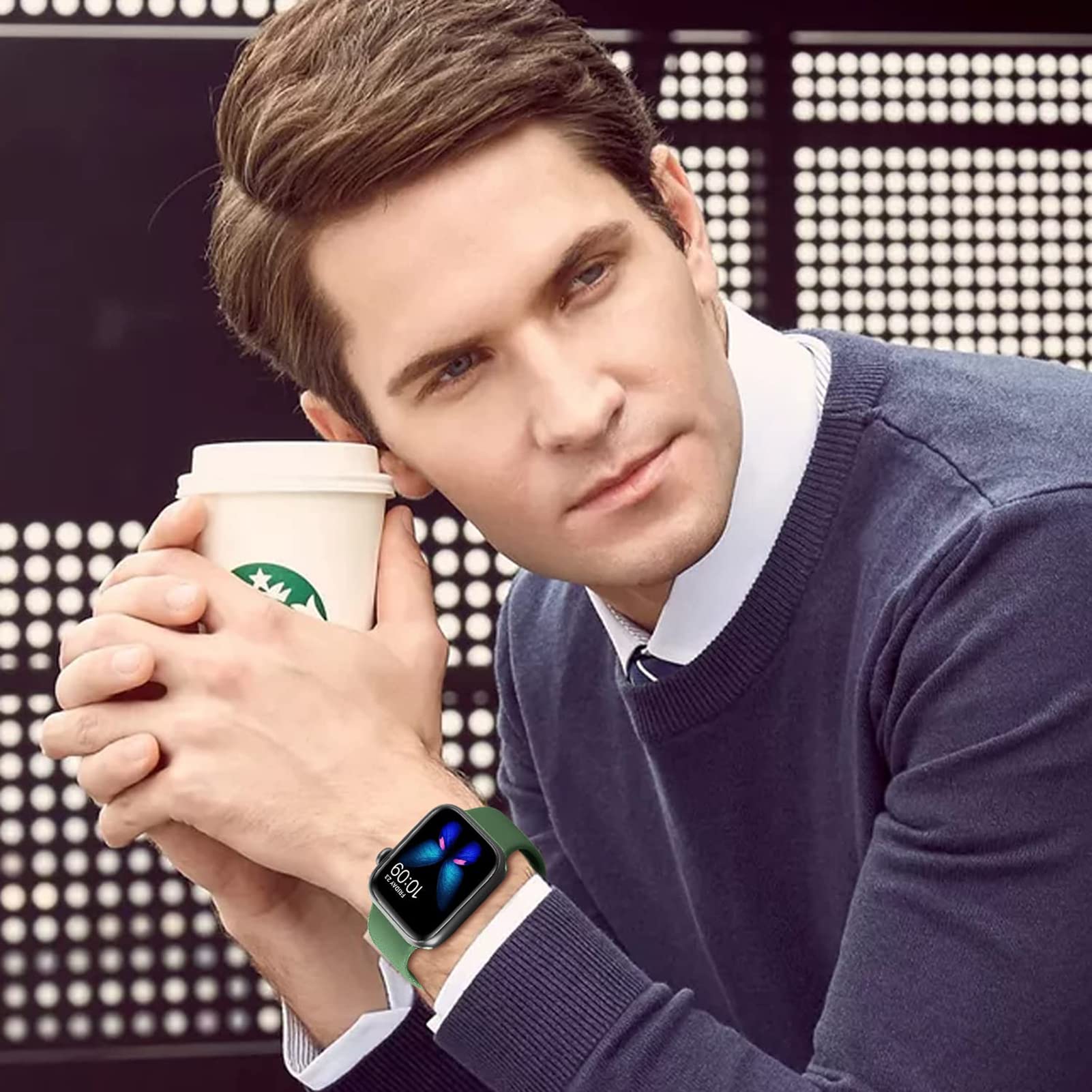 Lysun Pasek kompatybilny z Apple Watch 38 mm/ 40 mm/ 41 mm, miękki silikonowy pasek sportowy, kompatybilny z iWatch Series 7/3/ 2/1/ SE, dla kobiet i mężczyzn