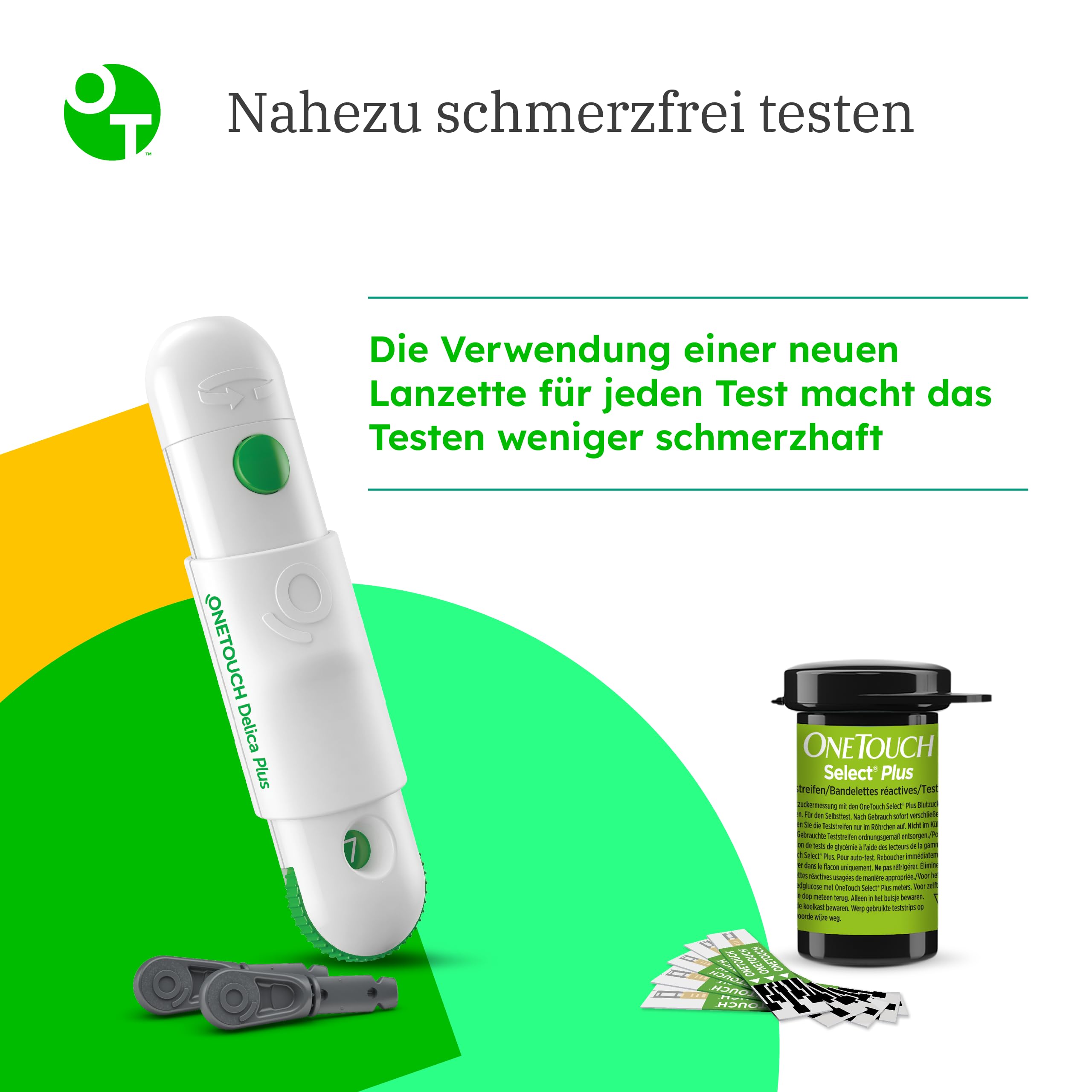 OneTouch Select Plus Kombi-Pack L für Blutzuckermessung |Teststreifen & Lanzetten für Diabetes (Zucker-Krankheit)| 90 Tests | 3 Packungen Teststreifen, je 30 Stück I 3 Packungen Lanzetten, je 30 Stück