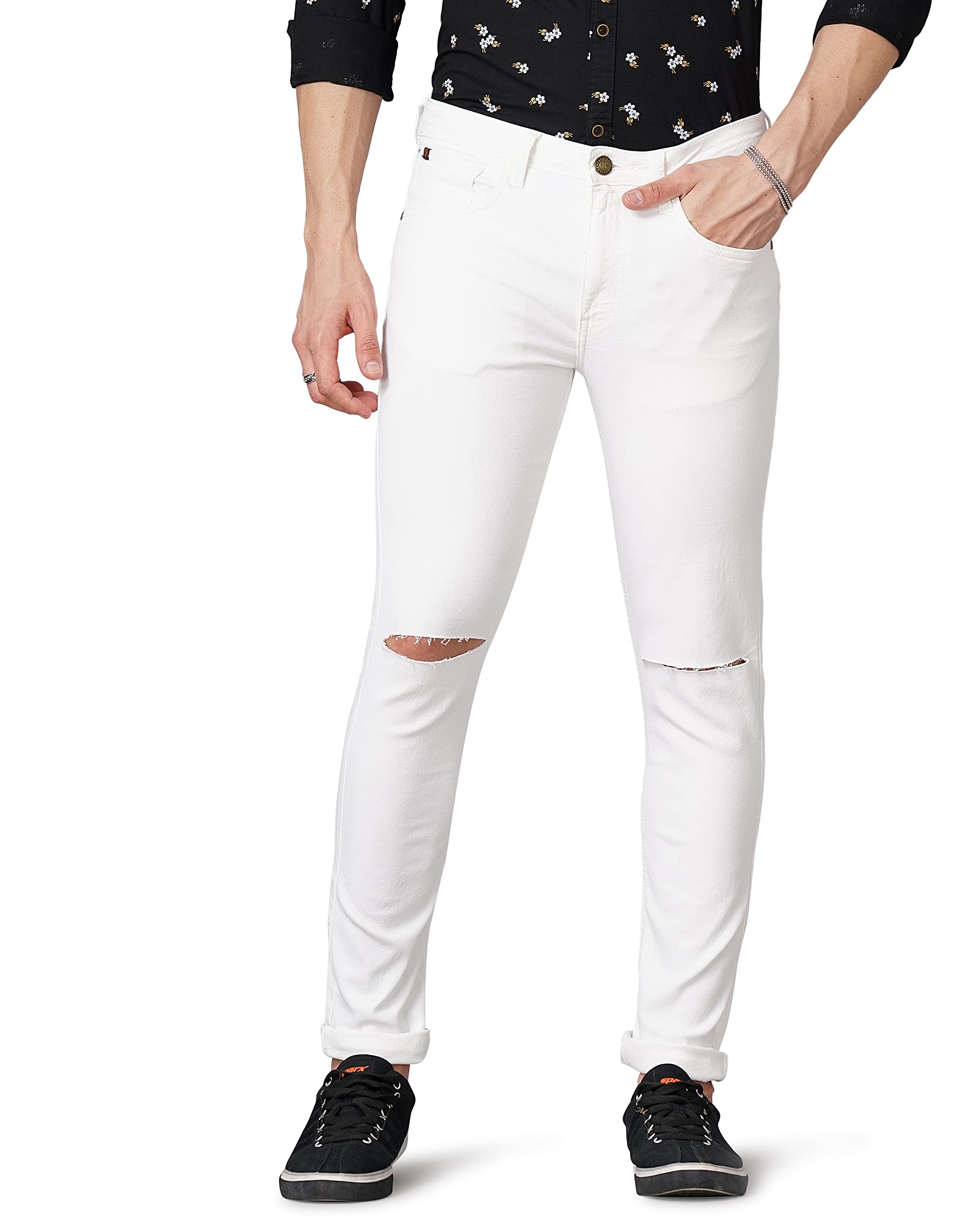 hardsoda by The Indian Garage Co Men Slim Fit Solid Mid-Rise Stretchable Jeans-picture-24