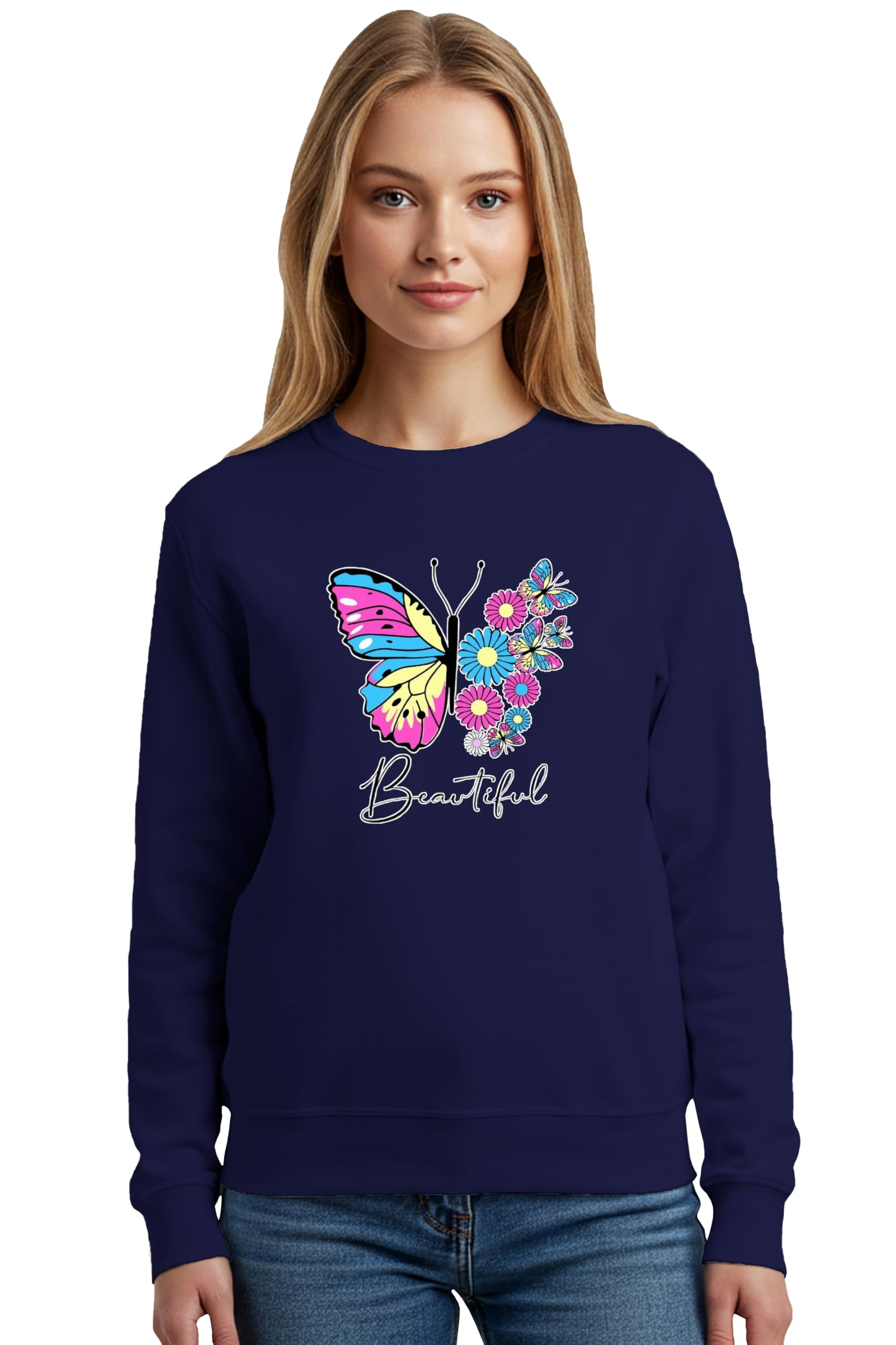 Sweatshirts for Women Beautiful Printed Cotton Blend Long Sleeve Round Neck Regular Fit Casual Gen Z Winter Sweatshirt-image-33