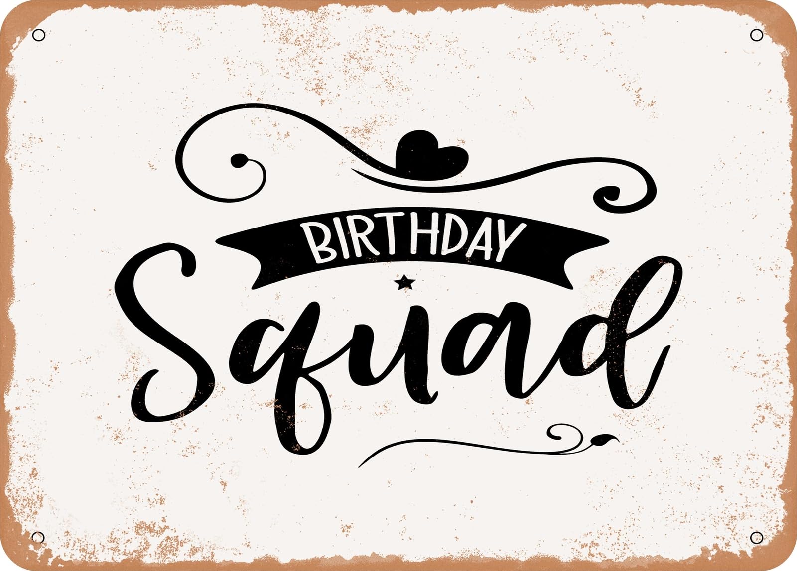 Metal Sign - Birthday Squad - 3 - Vintage Look Sign home decor