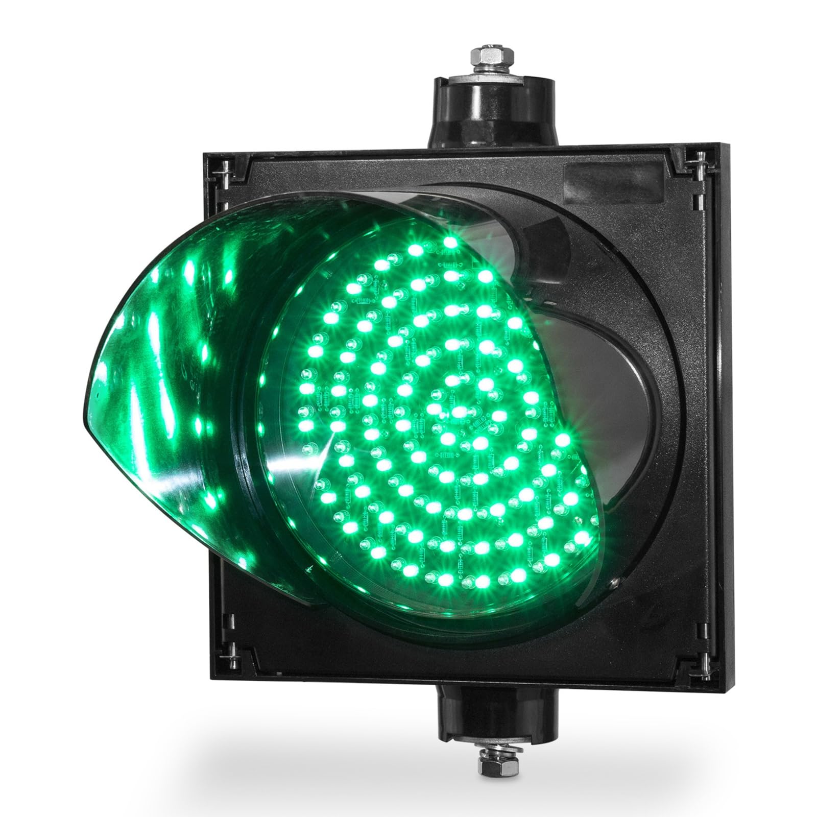 Czerwone i zielone światło drogowe 2 w 1 - Wodoodporne światło Stop/start LED IP65 z czarną obudową z poliwęglanu i przezroczystą soczewką do użytku przemysłowego na zewnątrz (9-36 V DC)