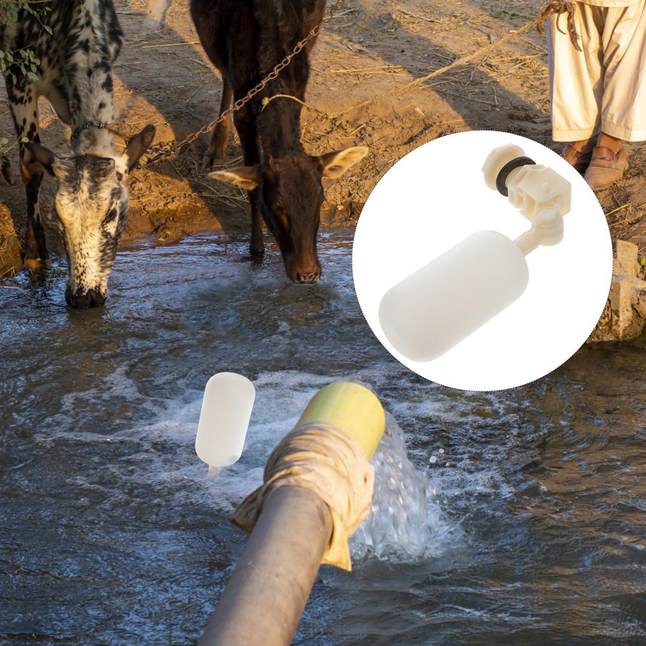 POPETPOP 2 unids Válvula de Flotador de Acero Inoxidable Abrevadero Automático Tazón Ganado de Caballo Cerdo Ovejas Perro A través de Agua