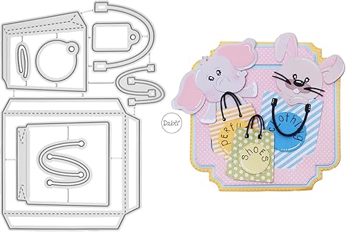 Miniatura 18 de DzIxY One Cloud Border Label Troqueles de corte de metal para kit de fabricación de tarjetas, troqueles de papel de gofrado, plantillas de máquina