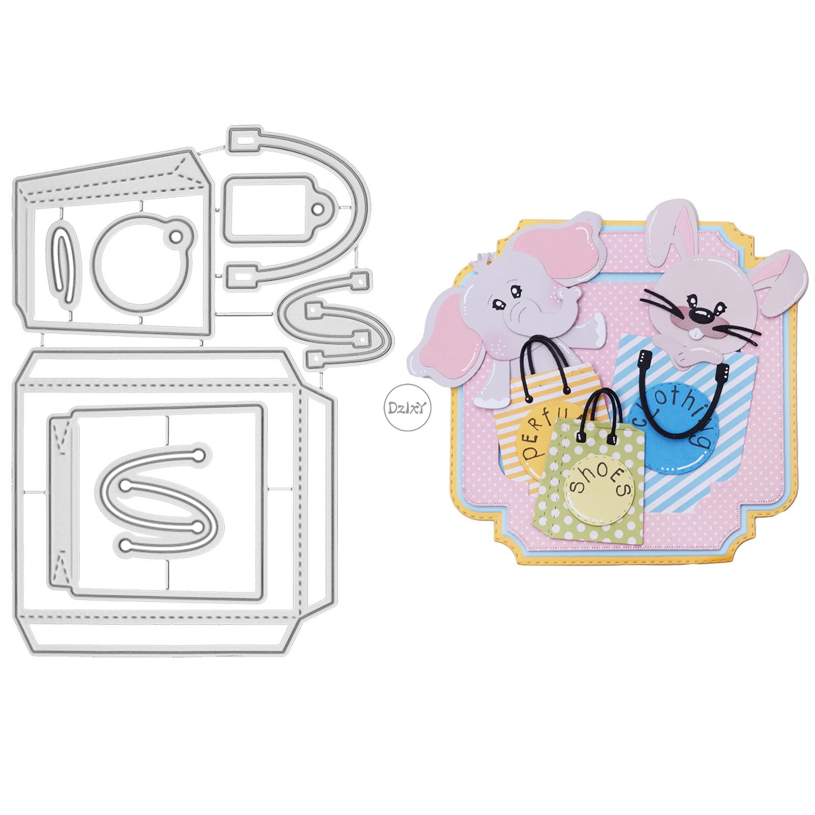 DzIxY Patchwork Bag Label Metal Cutting Dies for Card Making Kit Embossing Paper Die Cuts Set Scrapbook Stencils Supplies Machine Templates