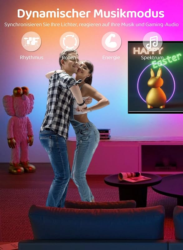 Gaoxun RGBIC LED Szalag 10m WiFi Okos Színváltós Fénycsík App Vezérlés Zene Szinkron Alexa Google Kompatibilis Dekoráció Gaming