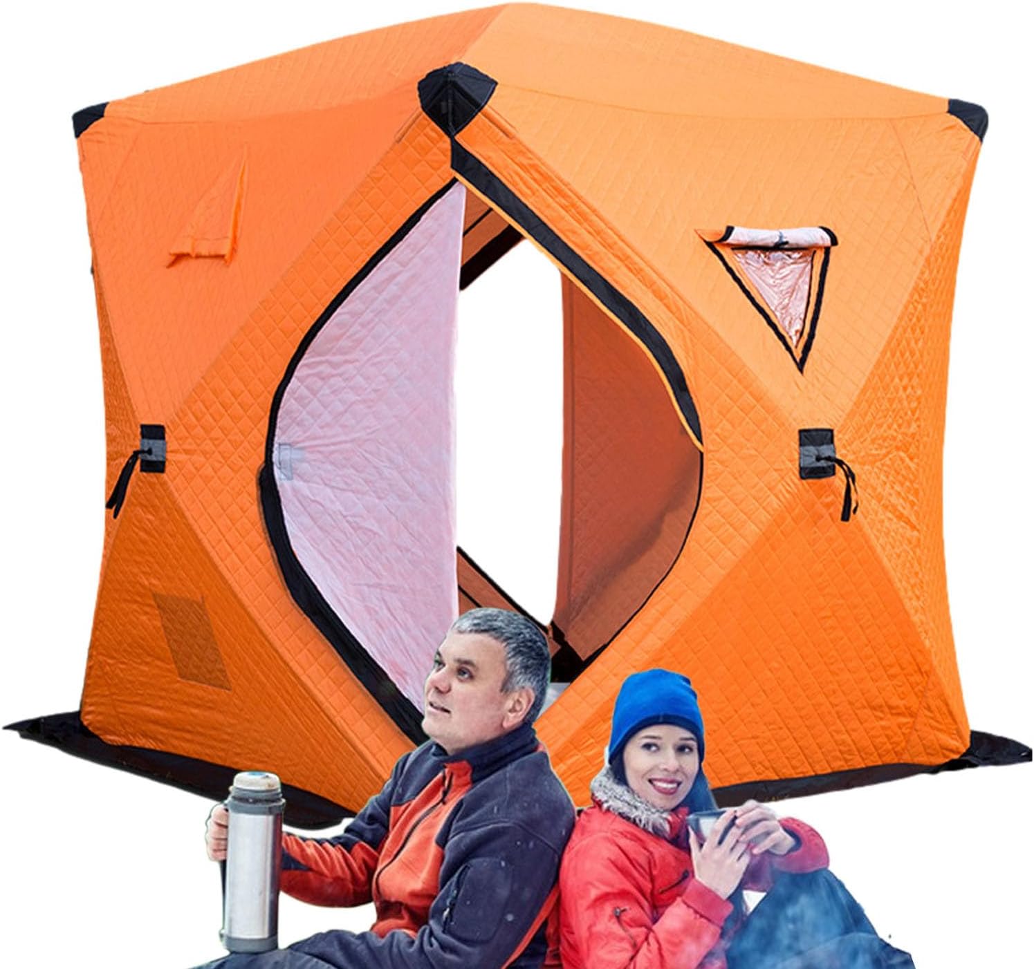 Ice Shanty Insulated Warm Waterproof Portable Windproof Sheds | Ice Fishing Hut for Boating Offshore Freshwater Saltwater Deck Shore Surf River Lake Pond Beach Camping