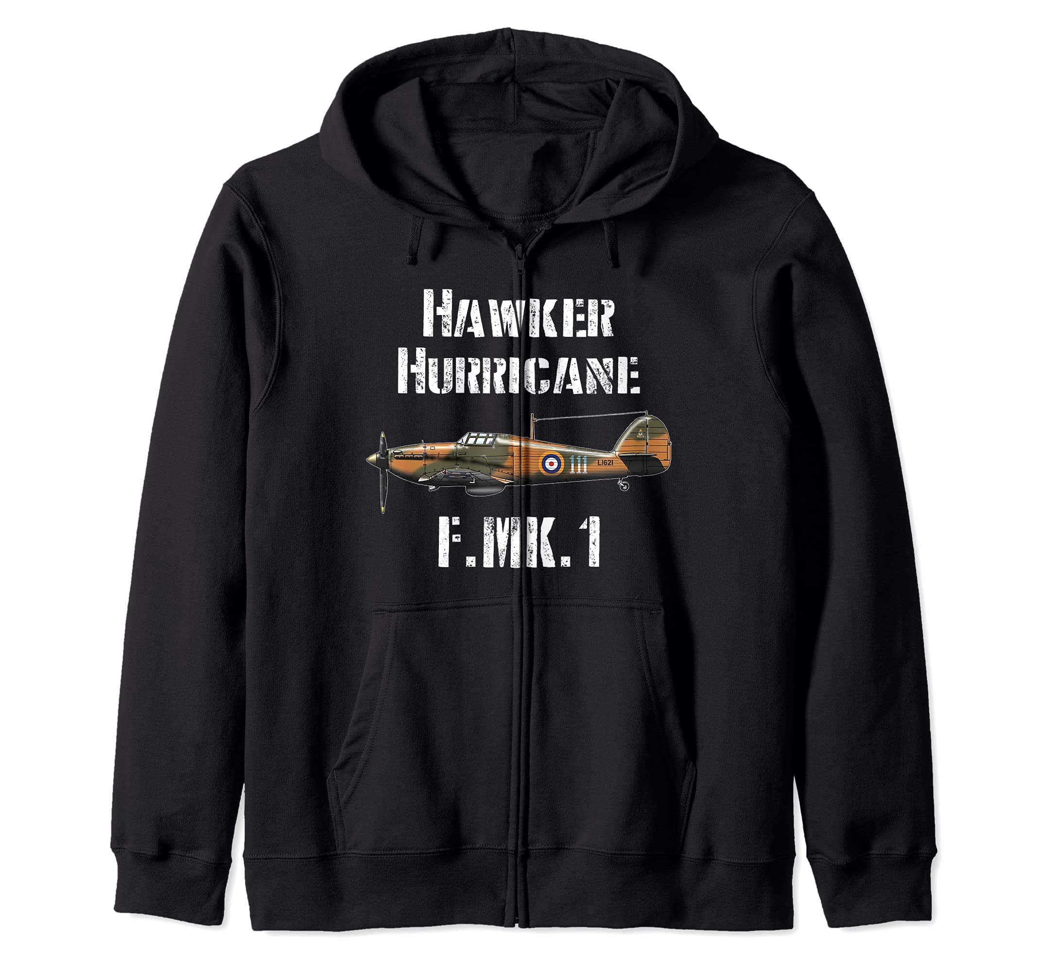 Hawker Hurricane Warbird Military WWII Airplane Pilot Zip Hoodie