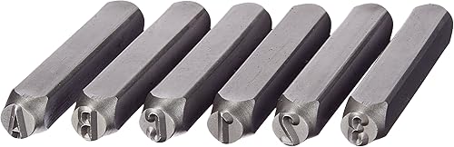 Miniatura 2 de Yaxa Basics - Kit de punzones de metal con letras y números de 36 piezas con estuche de madera, 5/16 pulgadas