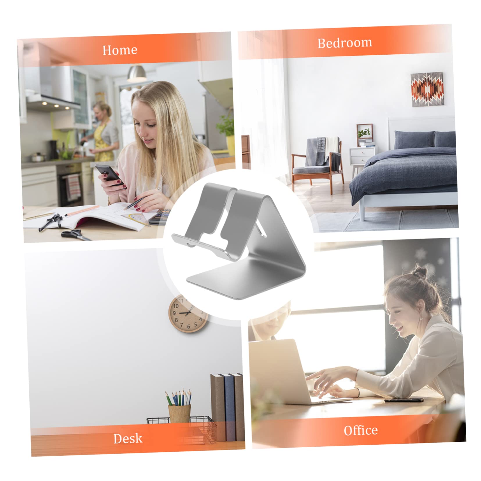 jojofuny 6pezzi Supporto Per Telefono Da Scrivania Alluminio Da Design Stabile e Portatile Per Videochiamate e Streaming Supporto Per Smartphone e Tablet Resistente e Pratico Per Ufficio e