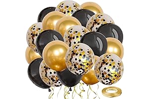 Striking Black Gold Confetti Balloons: A Luxe Touch for Celebrations