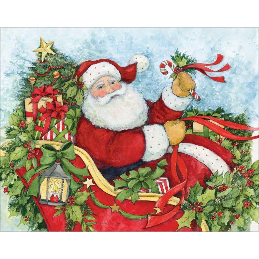 Lang Weihnachtskarten Santa'S Coming To Town, in Box (1004915)