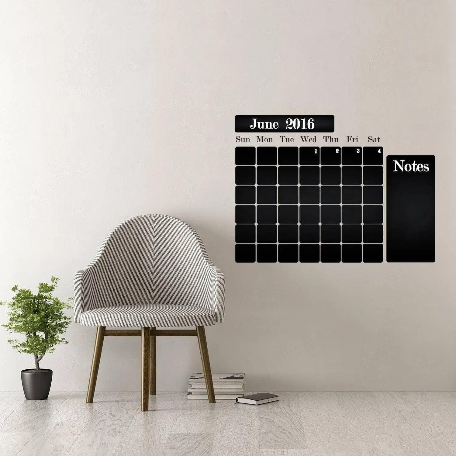 Lavagna adesiva da parete con planner mensile, 55 x 41 cm
