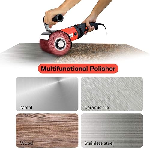 Miniatura 3 de Pulidora eléctrica de bruñido, pulidora eléctrica de mano, ajuste de 6 velocidades, cubierta de polvo gruesa, adecuada para pulir metal, acero