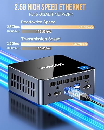 Miniatura 6 de GMKtec Mini PC Intel Core i7-1185G7 (hasta 4.8 GHz) 16GB DDR4 1TB SSD Intel i226V RJ45 2.5G USB4.0 Mini computadoras de escritorio WiFi 6, BT 5.2