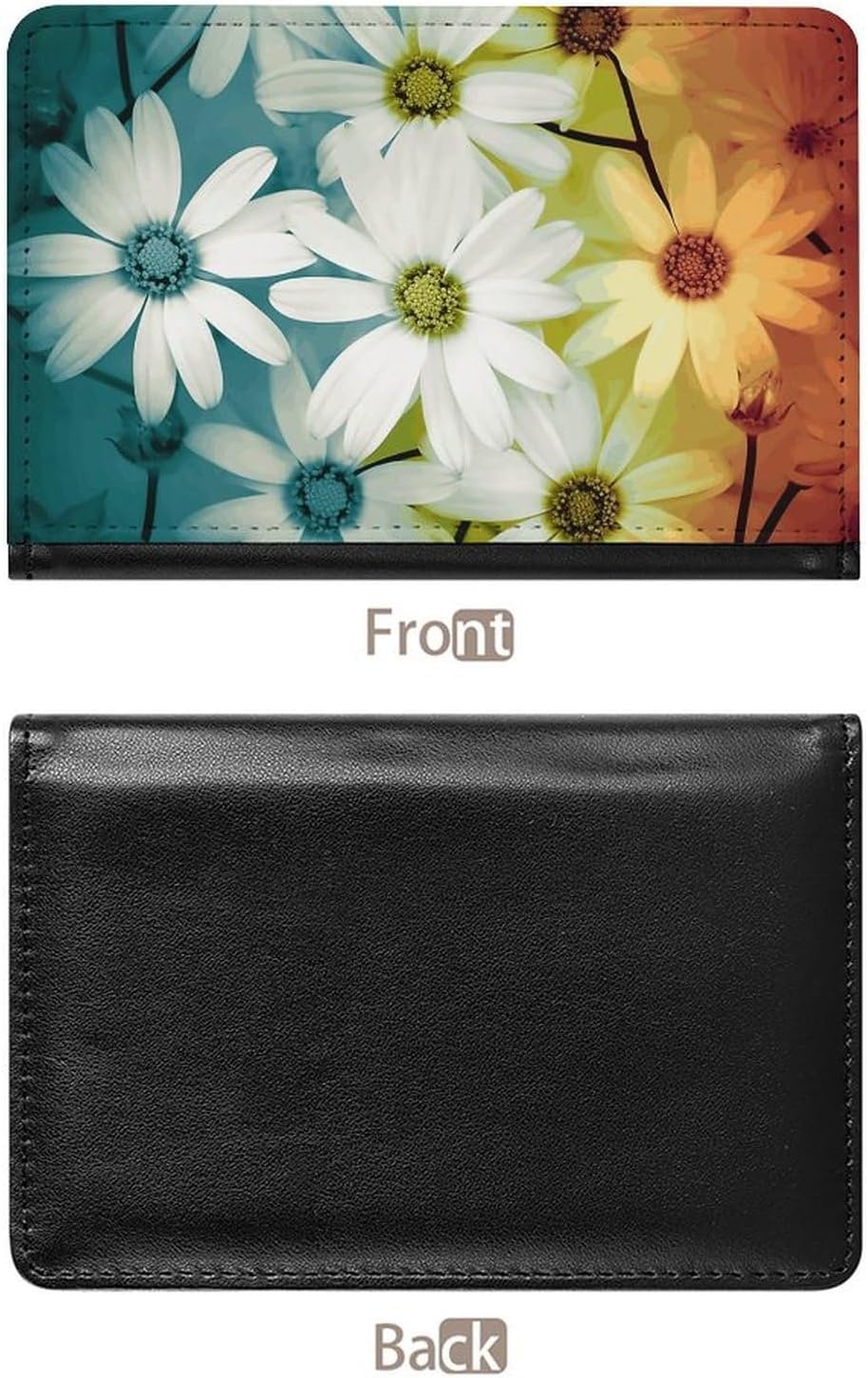 Personalized Daisy Flowers in Different Featured Framed Passport Holder Waterproof Passport Protector for Travel Essentials Classic Passport Wallet with Slots PU Leather Passport Cover Holder