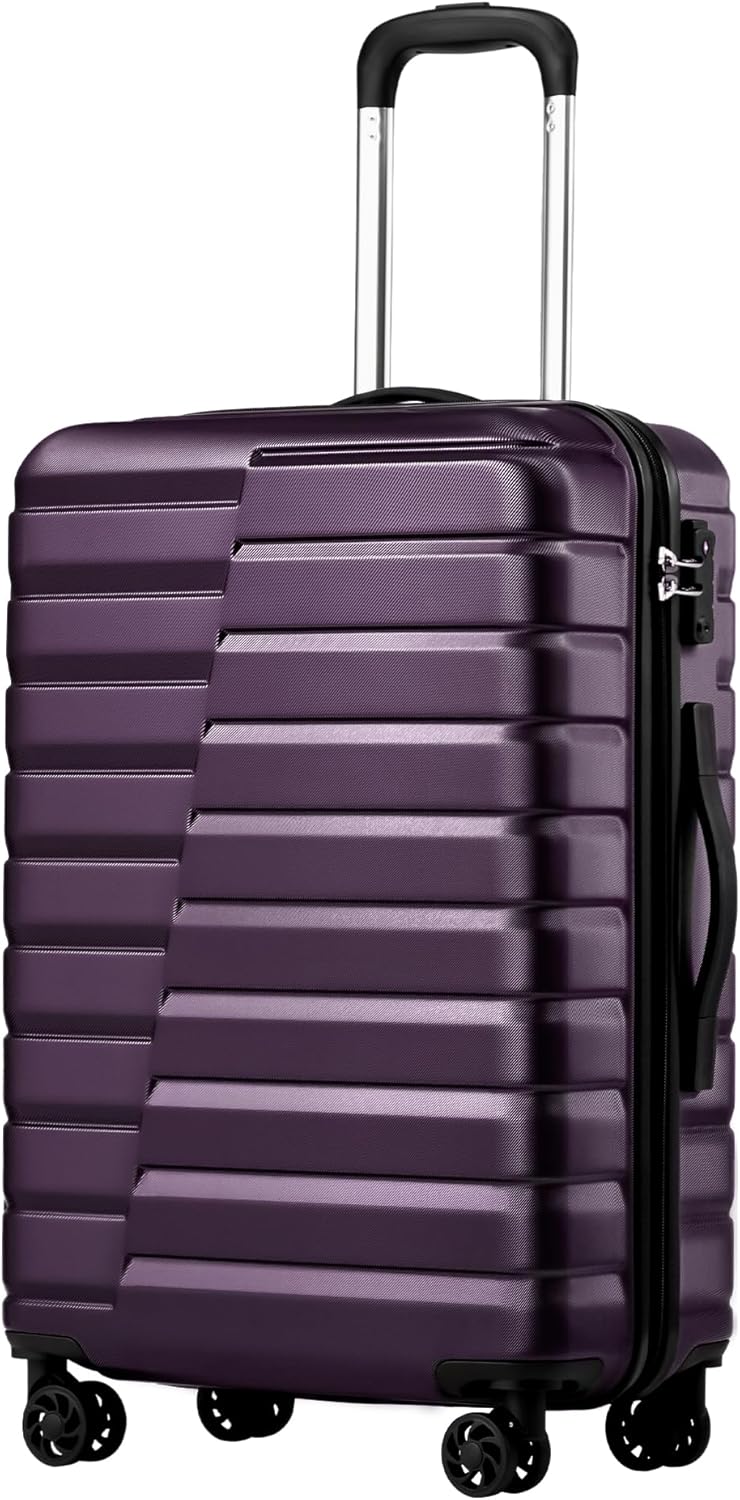 Coolife Luggage Suitcase Carry on Hardside PC+ABS Spinner TSA Lock Telescopic Handle