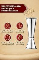 Vista 4 de KITESSENSU Jigger para bartending, Jigger japonés de 2 onzas, 1 oz con medidas en el interior, taza medidora doble de acero inoxidable 304