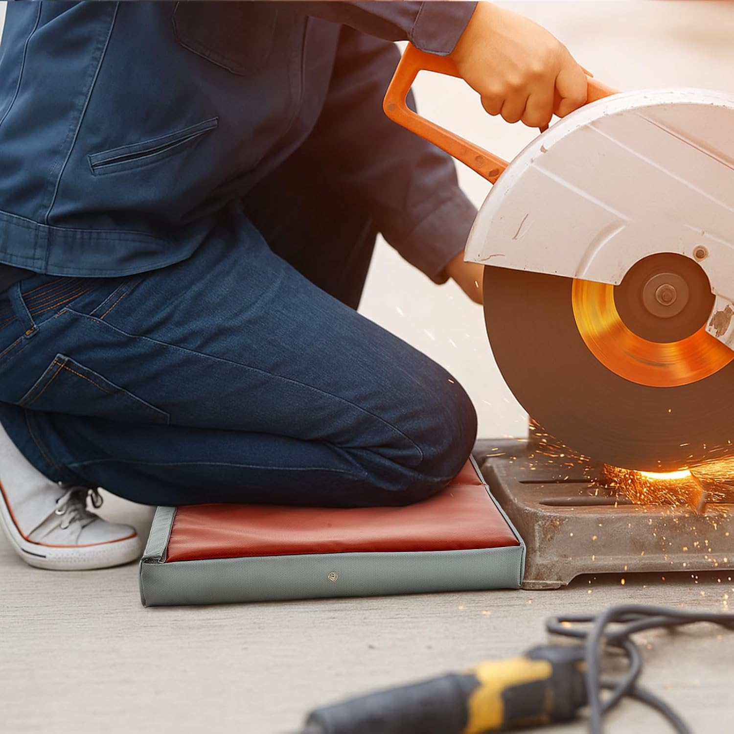 Leinuosen Welding Arm Knee Pad Mat Fire Welding Blanket Fireproof Foldable 16 x 19 Inch Heat Resistant Fabric High Temp Insulation Pad Flame Retardant Soldering Plumbing Protective