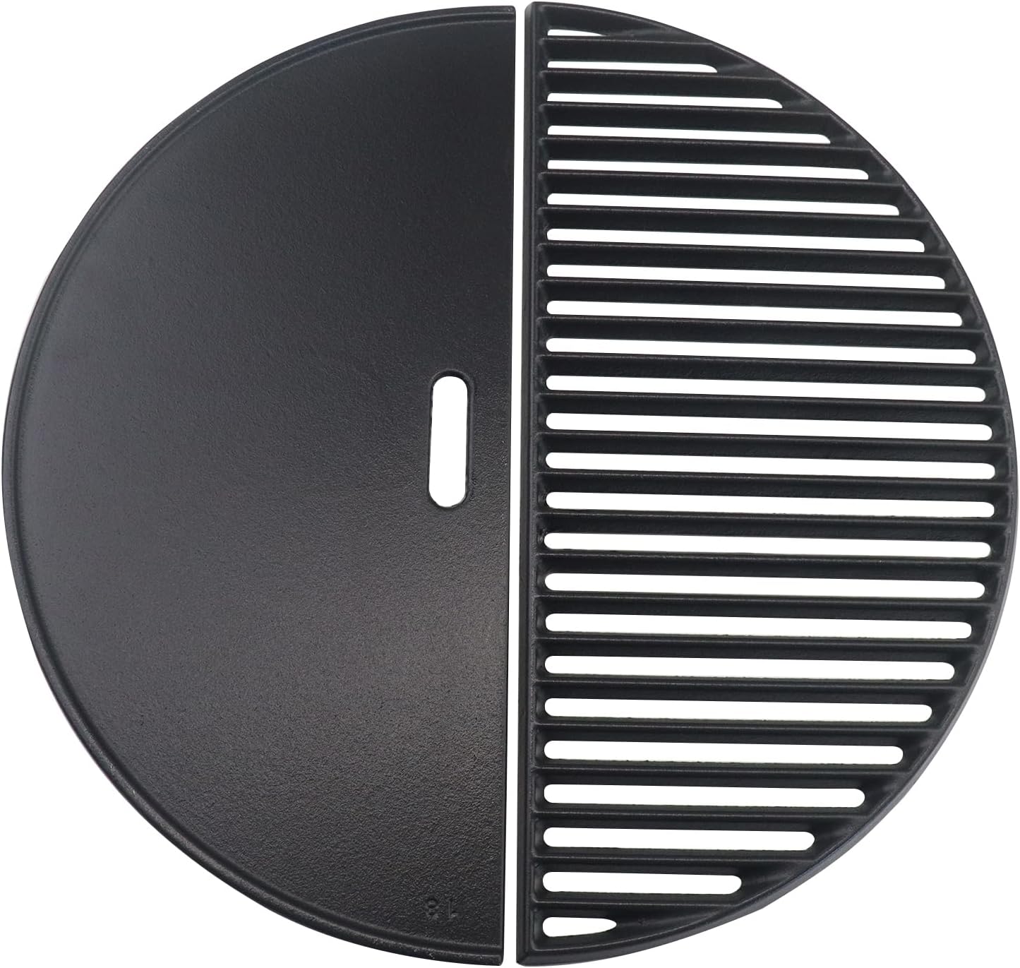 18" Half Moon Cast Iron Grid Grates and Reversible Grill