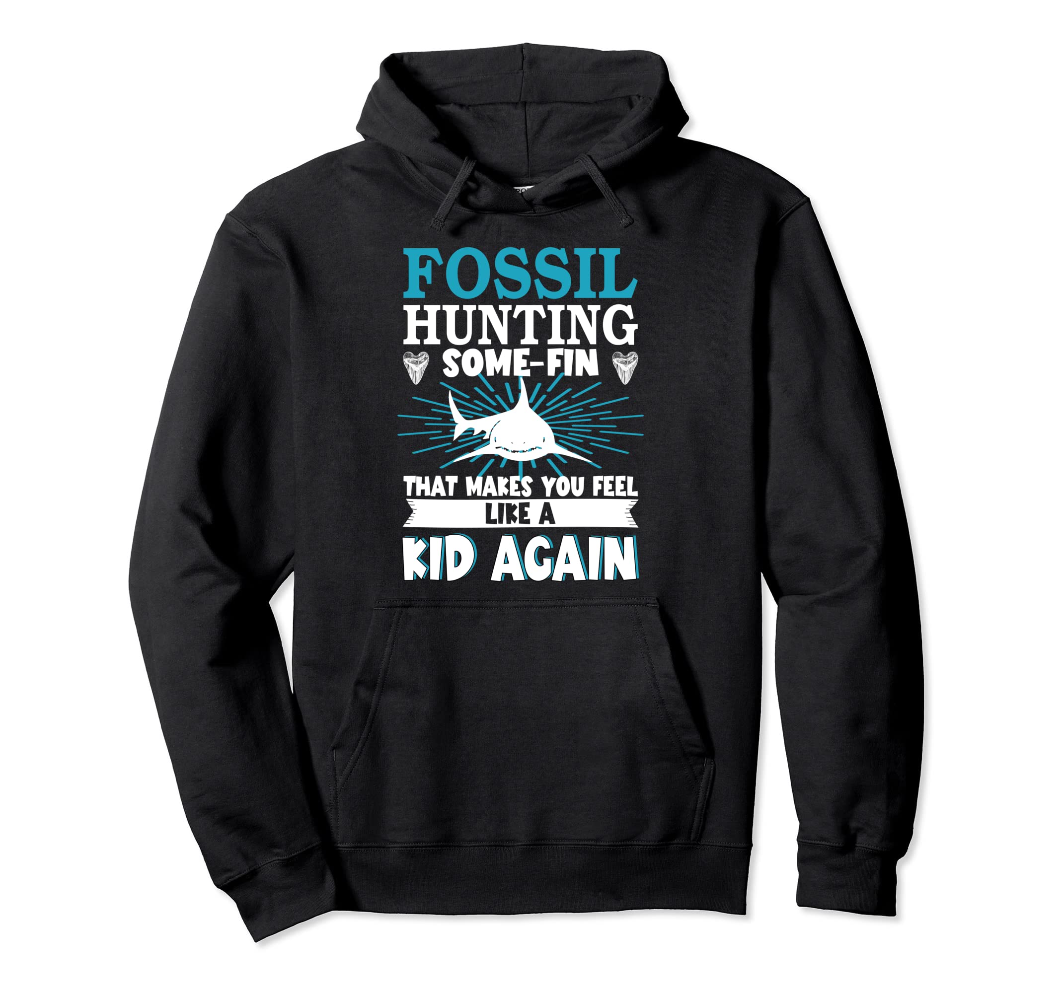 Shark Fossil Tooth Hunter Scientific Paleontology Pullover Hoodie