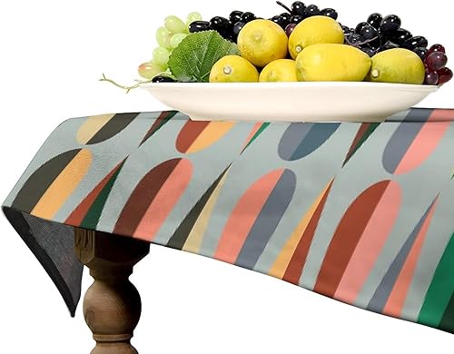 Miniatura 310 de Mantel floral hippie, diseño retro de los años 70, naranja, rosa, azul, floral, bohemio, estampado estético de margaritas, para fiesta, picnic