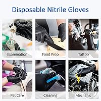 Vista 5 de Schneider Nitrile Exam Gloves, Black, Large, 50-ct Box, 4-mil, Latex-Free, Powder-Free, Food-Safe (NBFK7113)