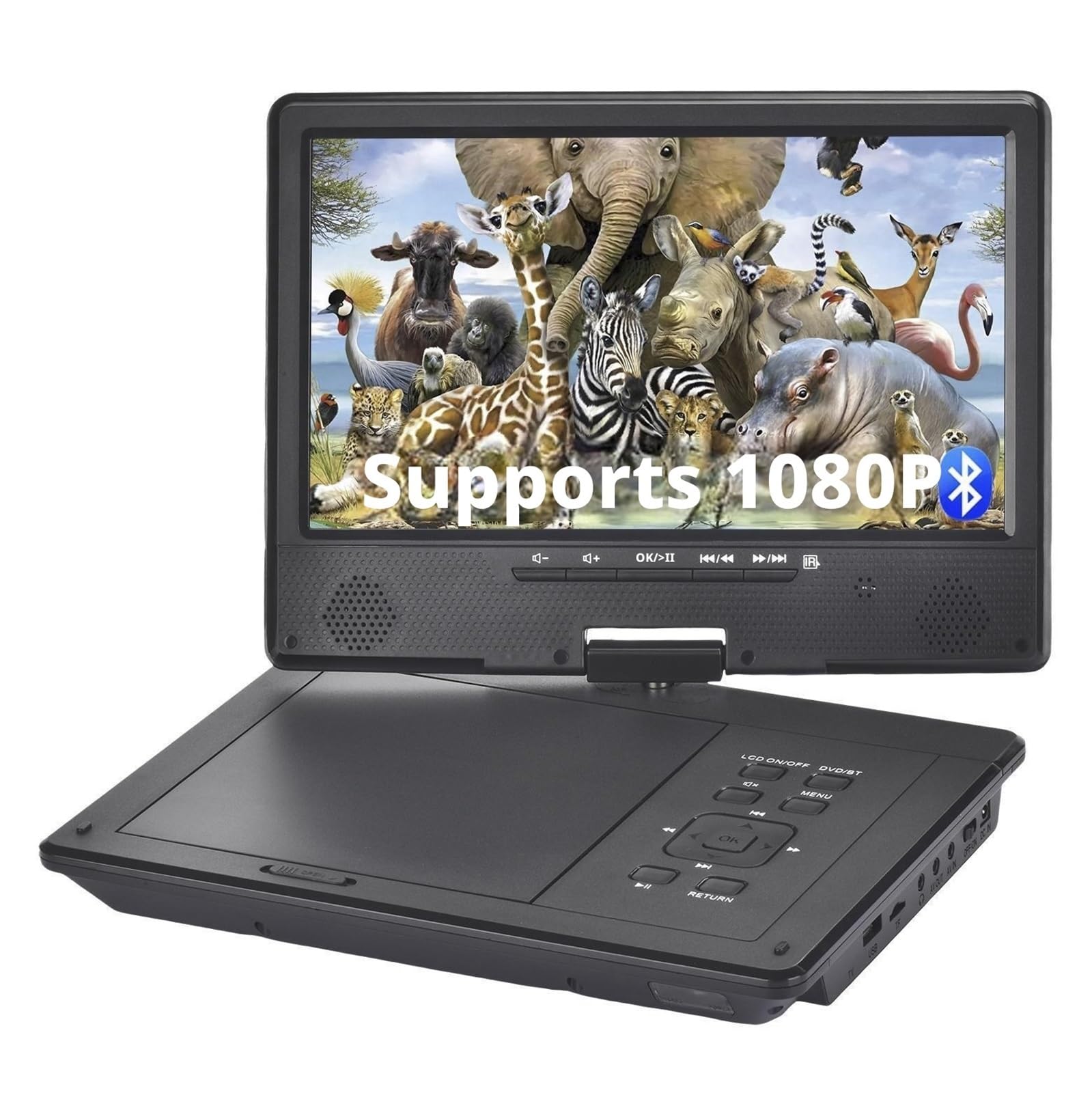 Dcdcd One Color 12 Inch Portable Bluetooth Dvd Cd Player Full Format Disc Player For Home And Car Use