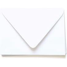 Max White Envelopes - A7 Gmund Cotton 5 1/4 x 7 1/4 Euro Flap 74T, 25 Pack