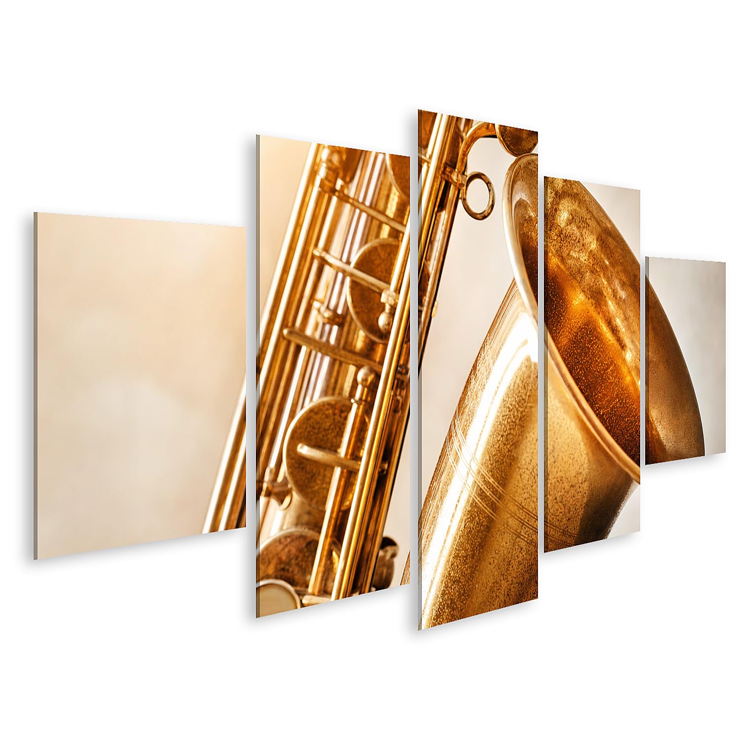 islandburner Quadro su tela, elegante sassofono, decorazione da parete per soggiorno, per gli amanti della musica, 5 pezzi