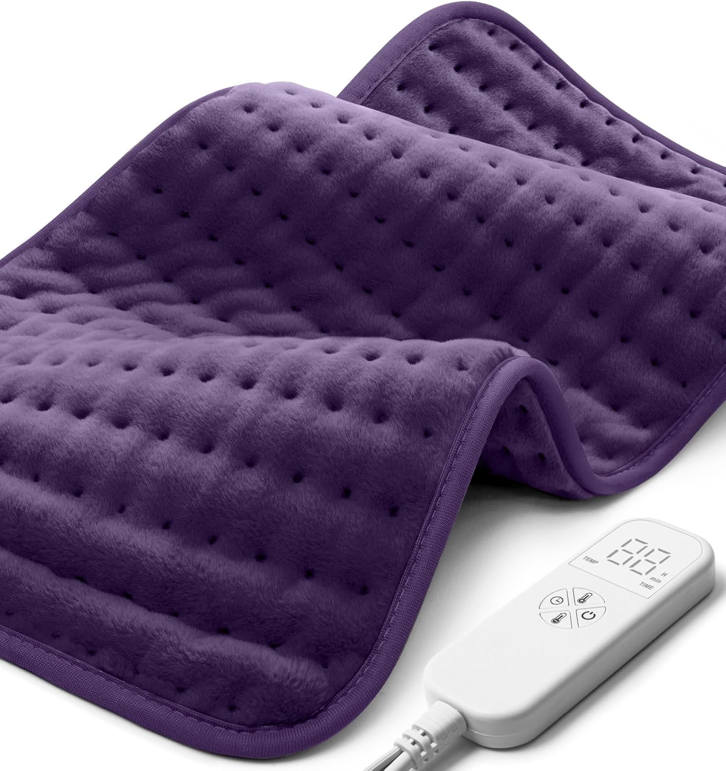 Electric Heating Pad for Back, Neck & Cramps Relief - Moist & Dry Heat Therapy - 6 Heat Settings, 4 Timer Options, Auto Shut-Off, Machine Washable, Ideal Christmas Gift for Men & Women,12"x24"