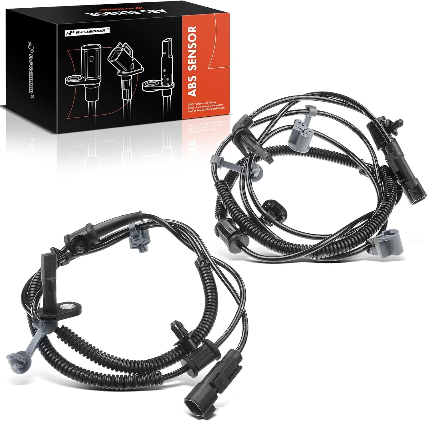 A-Premium Rear Left and Right ABS Wheel Speed Sensor Compatible with Chevrolet Models- Impala 2014-2018/2020, Malibu 2013-2015 - Rear Driver & Passenger Side, 2-PC Set