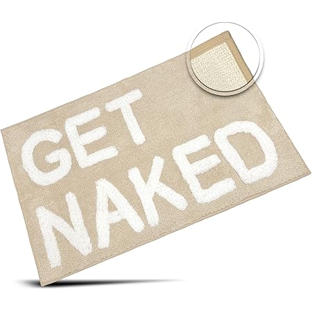 Amazon.com: Get Naked Bath Mat - Gray Get Naked Rug - Shower Curtain