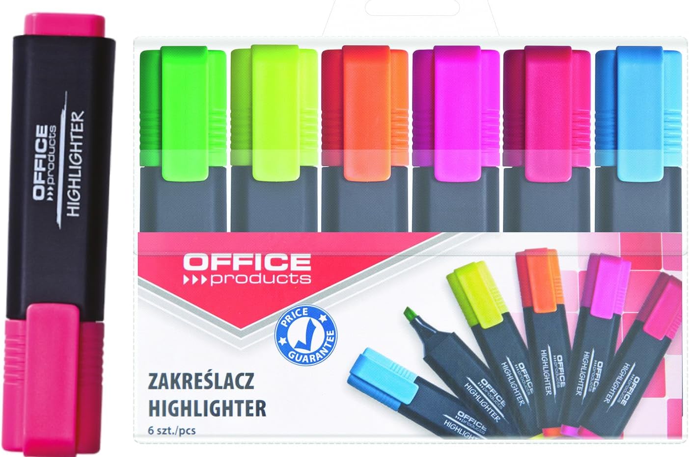 Highlighter OFFICE PRODUCTS, 1-5mm (line), 6pcs, assorted colours