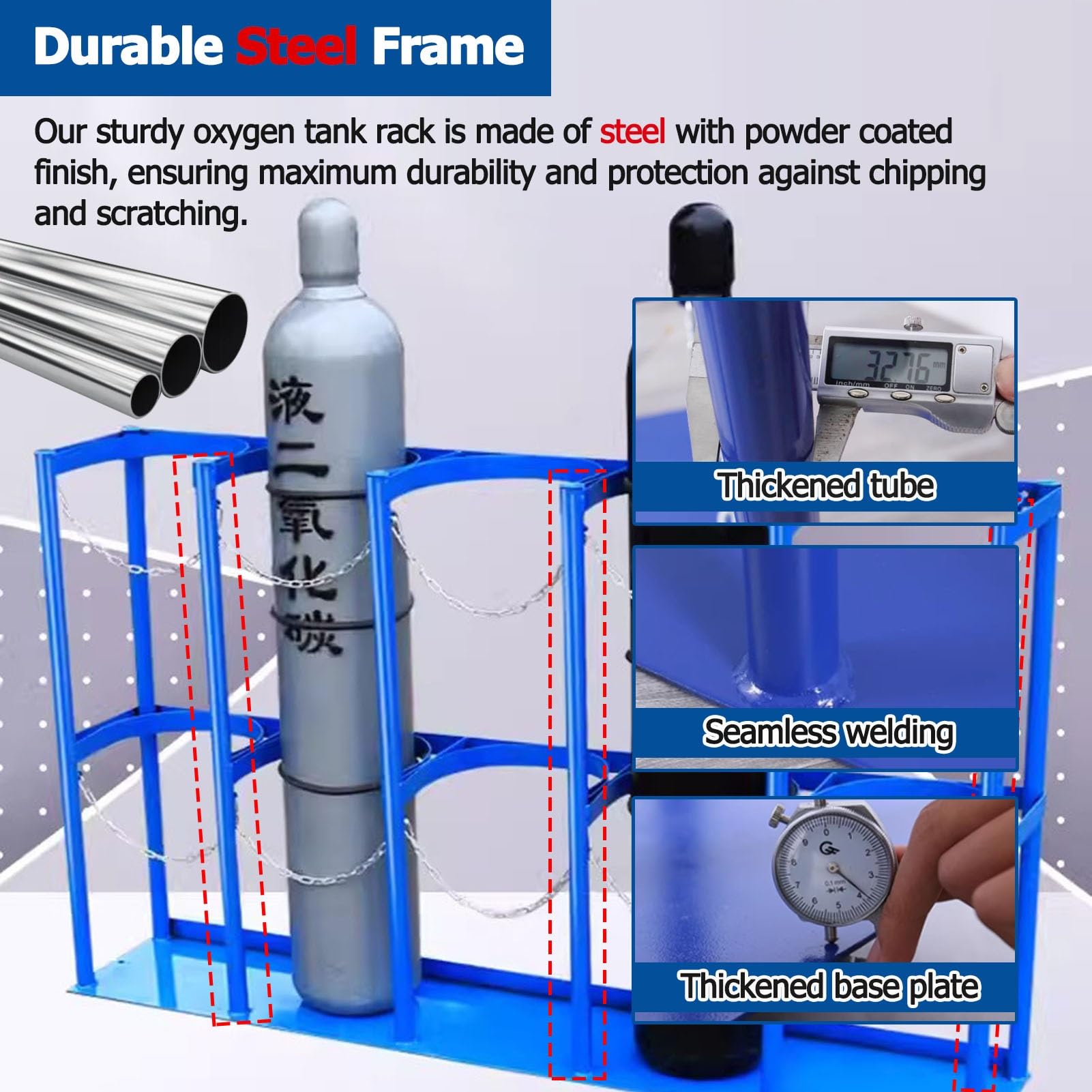 Floor Mount/Wall Mounted Gas Cylinder Holder Stand, Heavy