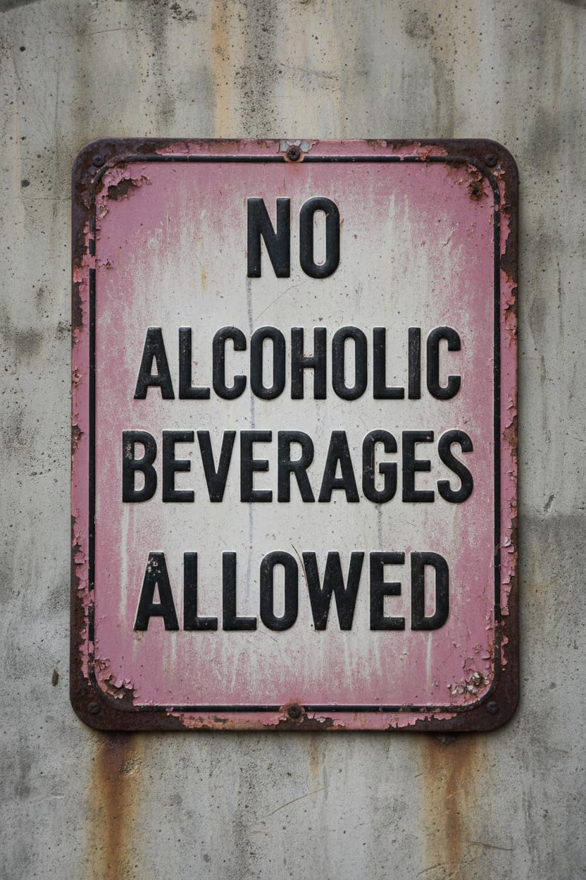 No Alcoholic Beverages Allowed Tin Sign, 8x12 Inch