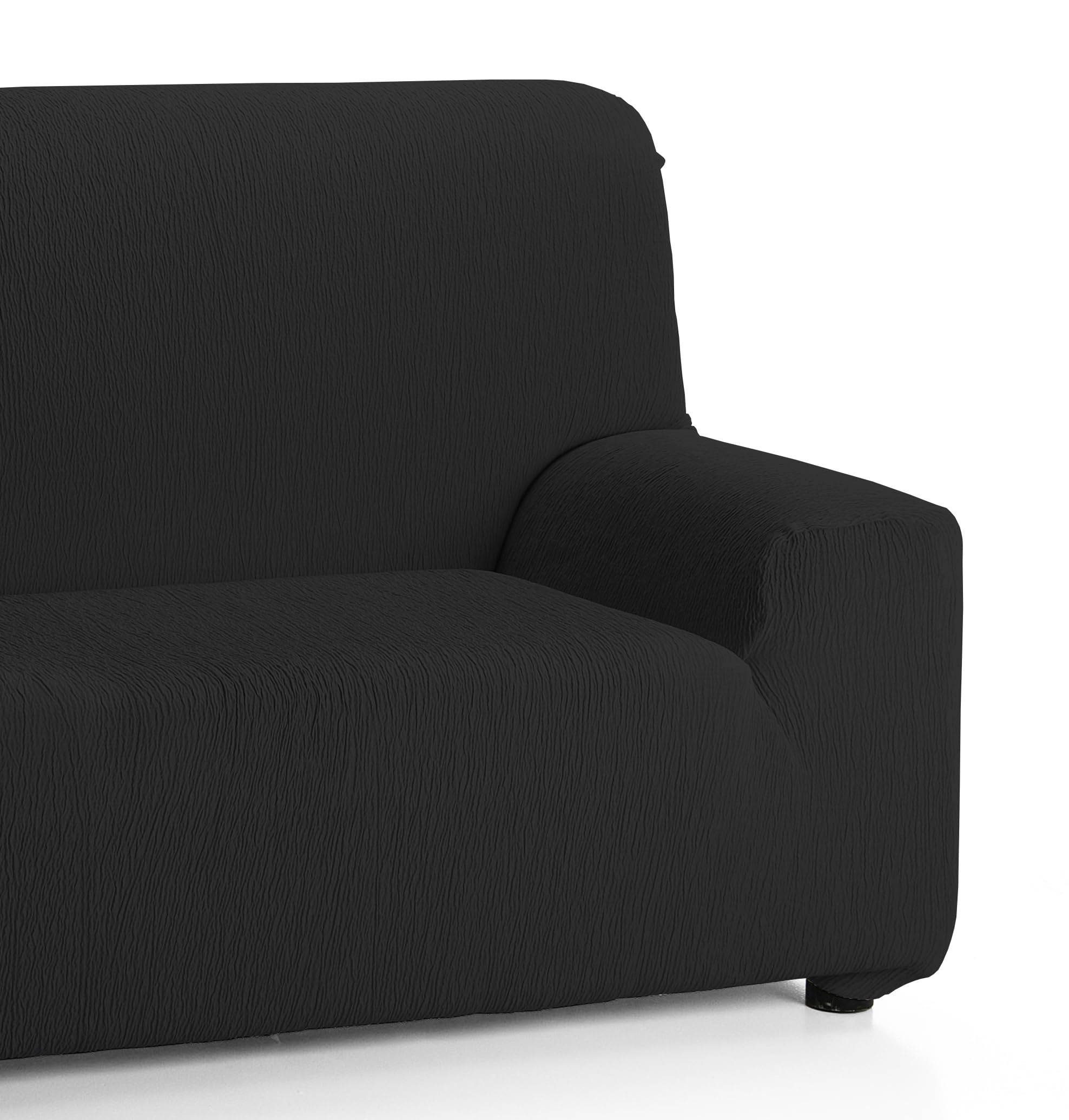 Martina Home Emilia, Elastic Cover for 3-Seater Sofa 170 to 220 cm wide, fabric, Black