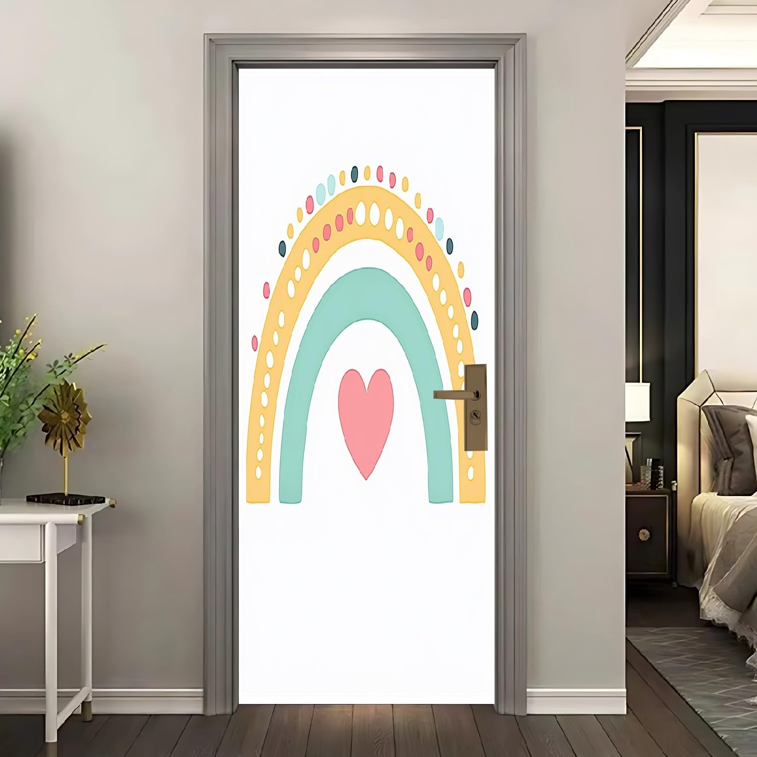 Sticker porte 3D imperméable et amovible design blanc