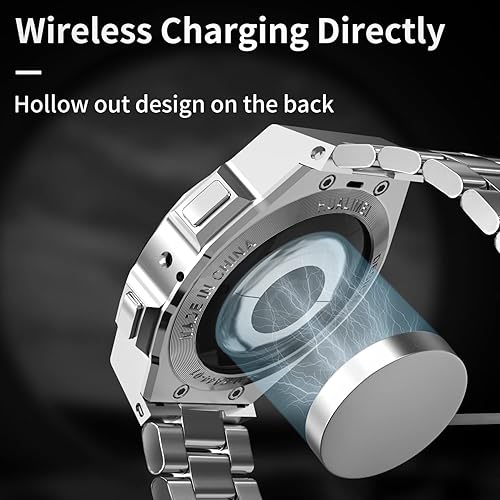 Miniatura 10 de Funda de lujo diseñada para Samsung Galaxy Watch 6 Classic de 1.850 in 2023, resistente funda protectora militar de metal con correa táctica de