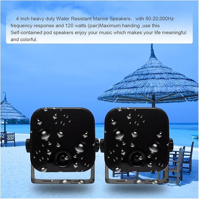 Parlantes Marinos Impermeables 100W 4 Pulgadas para Moto, Carro, Bote miniatura 6