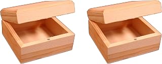 Creative Hobbies 3.5 Inch Mini Wood Craft Box w/Hinged Lid, Engrave, Paint, Stain, Wood-Burn, Laser - 2 Pack